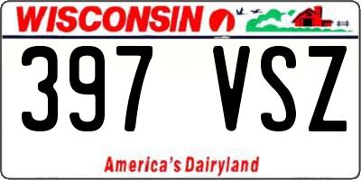 WI license plate 397VSZ