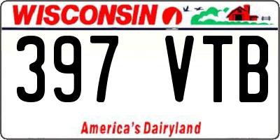 WI license plate 397VTB