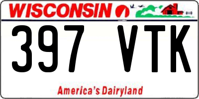WI license plate 397VTK