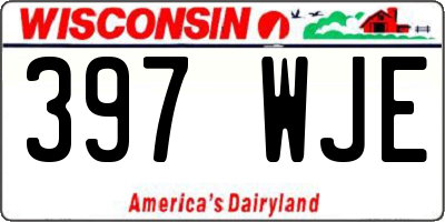 WI license plate 397WJE