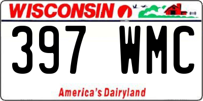 WI license plate 397WMC