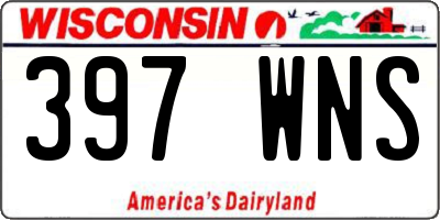 WI license plate 397WNS