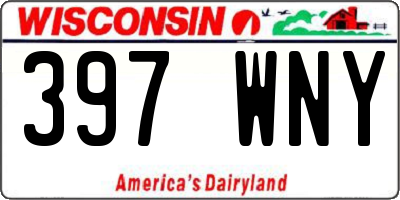 WI license plate 397WNY