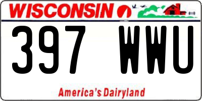 WI license plate 397WWU