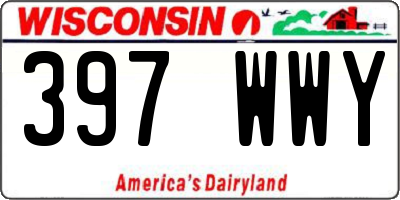 WI license plate 397WWY