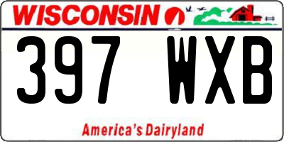 WI license plate 397WXB