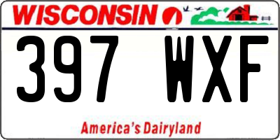 WI license plate 397WXF