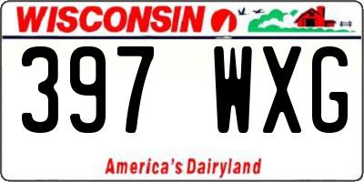 WI license plate 397WXG