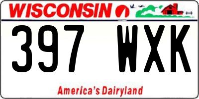 WI license plate 397WXK