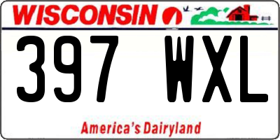 WI license plate 397WXL