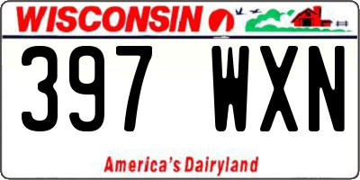 WI license plate 397WXN