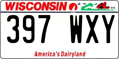 WI license plate 397WXY