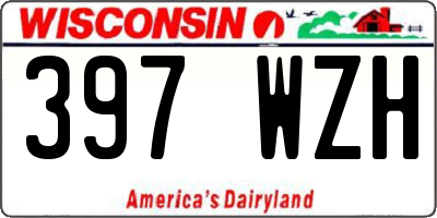 WI license plate 397WZH
