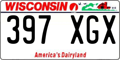 WI license plate 397XGX
