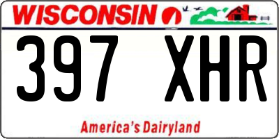 WI license plate 397XHR