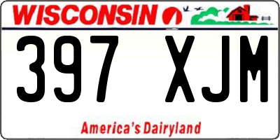 WI license plate 397XJM