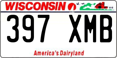 WI license plate 397XMB