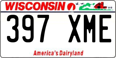 WI license plate 397XME