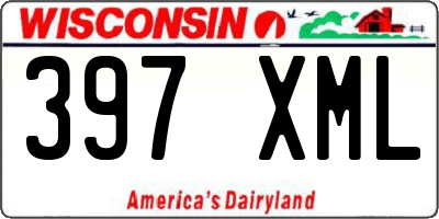 WI license plate 397XML