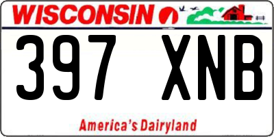 WI license plate 397XNB
