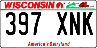 WI license plate 397XNK