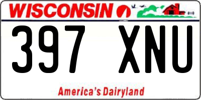 WI license plate 397XNU
