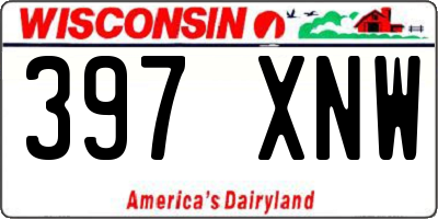 WI license plate 397XNW
