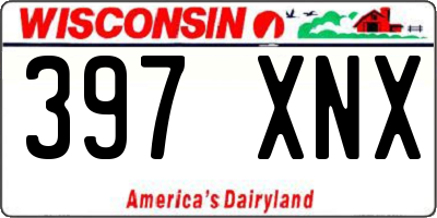 WI license plate 397XNX