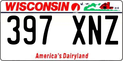 WI license plate 397XNZ