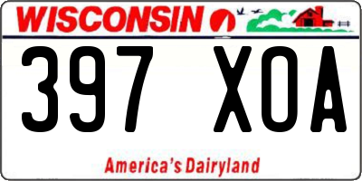 WI license plate 397XOA