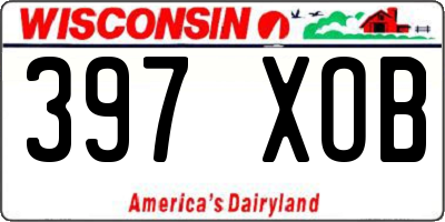 WI license plate 397XOB