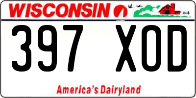 WI license plate 397XOD