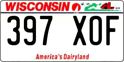WI license plate 397XOF