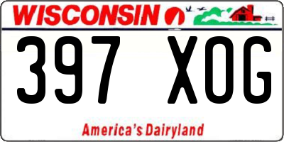 WI license plate 397XOG