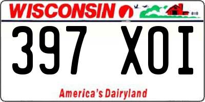 WI license plate 397XOI