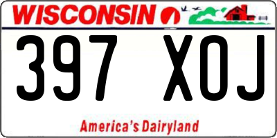 WI license plate 397XOJ