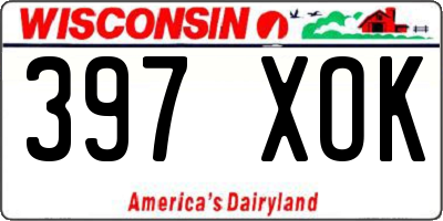 WI license plate 397XOK