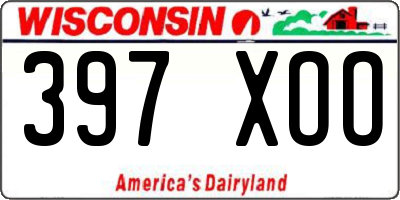 WI license plate 397XOO