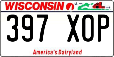 WI license plate 397XOP