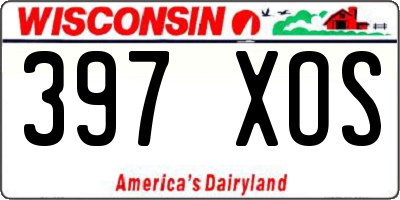 WI license plate 397XOS