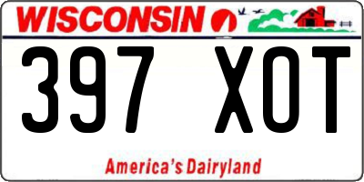 WI license plate 397XOT