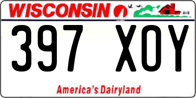 WI license plate 397XOY