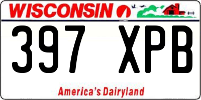 WI license plate 397XPB