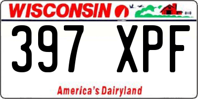 WI license plate 397XPF