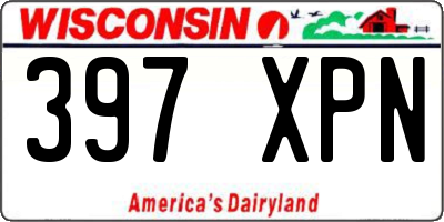 WI license plate 397XPN