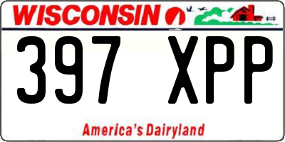 WI license plate 397XPP