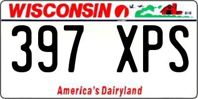 WI license plate 397XPS