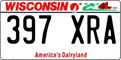 WI license plate 397XRA