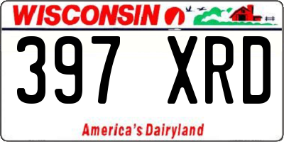 WI license plate 397XRD
