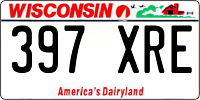 WI license plate 397XRE